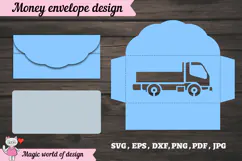 Money envelope with a truck design for boys and men SVG Product Image 2