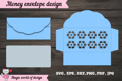 Floral Birthday Money Envelope SVG Paper Cut Product Image 2