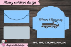 Money envelope with a truck design for boys and men SVG Product Image 2