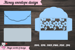 Birthday money envelope with floral SVG Product Image 2
