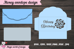 Birthday money envelope SVG for cash gifts, Papercut Gift Product Image 2