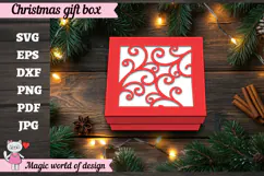 Christmas Gift Box SVG, Christmas Square Treat Box Product Image 4