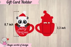 Christmas Panda gift card holder SVG, paper cut layered Product Image 2