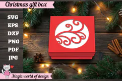 Christmas Gift Box SVG, Christmas Square Treat Box Product Image 4
