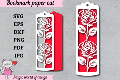 Elegant Garden Flower Bookmark SVG Product Image 1