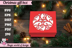 Christmas Gift Box SVG, Christmas Square Treat Box Product Image 4