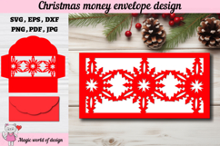 Christmas Snowflakes Money Envelope svg, Papercut Gift Card Product Image 2