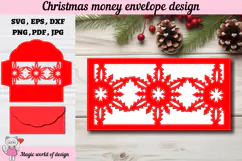 Christmas Snowflakes Money Envelope svg, Papercut Gift Card Product Image 2