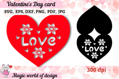 Valentine's Greeting Card SVG paper cut template Product Image 1