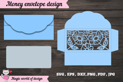 Floral Birthday Wishes Money Envelope svg for Cash Gifts Product Image 2