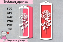 Elegant Garden Flower Bookmark SVG Product Image 1