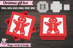 Christmas Gingerbread Man Gift Box SVG, 3D Layered Gift Box Product Image 3