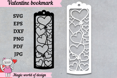 Heart Bookmarks Template svg ,paper cut svg, Product Image 1