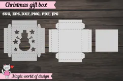 Christmas Snowman Gift Box SVG, 3D Layered Gift Box Product Image 2