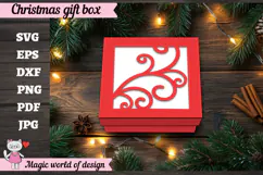 Christmas Gift Box SVG, Christmas Square Treat Box Product Image 4