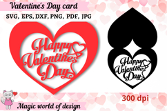 Valentine's Greeting Card SVG paper cut template Product Image 1