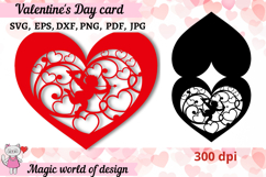 Valentine's Heart card SVG,Paper Cut Card SVG Product Image 1