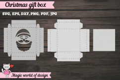 Santa Claus Gift Box SVG, 3D Layered Gift Box Product Image 2