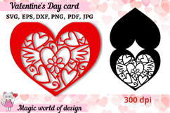 Valentine's Heart card SVG,Paper Cut Card SVG Product Image 1