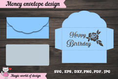 Luxury Rose Pattern Money Envelope for Birthday svg Product Image 2