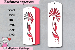 Handmade Paper Craft Flower Bookmark SVG Product Image 1