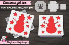 Christmas Snowman Gift Box SVG, 3D Layered Gift Box Product Image 3