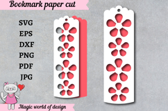 Elegant Paper Cut Flower Bookmark SVG Product Image 1