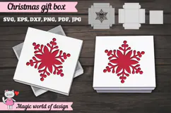 Christmas Snowflake Gift Box SVG, Snowflake Cut File, Christ Product Image 4