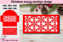 Christmas Snowflakes Money Envelope svg, Papercut Gift Card Product Image 1