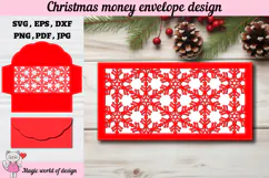Christmas Snowflakes Money Envelope svg, Papercut Gift Card Product Image 1