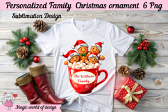 Personalized Gingerbread Family PNG Bundle, Custom Name Product Image 6
