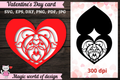 Valentines day card papercut svg Product Image 1