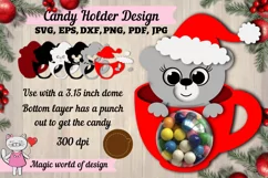 3d Christmas Candy Dome Bear t in a glass svg, Layered Pape Product Image 1