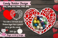 3d valentine candy dome svg ,valentine heart paper cut file Product Image 1