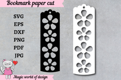 Elegant Paper Cut Flower Bookmark SVG Product Image 1