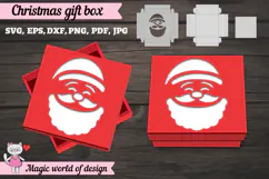 Santa Claus Gift Box SVG, 3D Layered Gift Box Product Image 3