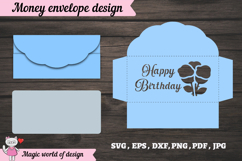 Birthday money envelope SVG for cash gifts, Papercut Gift Product Image 2