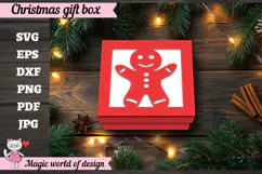 Christmas Gingerbread Man Gift Box SVG, 3D Layered Gift Box Product Image 4