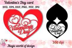 Valentines day card papercut svg Product Image 1