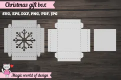 Christmas Snowflake Gift Box SVG, Snowflake Cut File, Christ Product Image 2