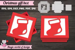 Christmas Gift Square Box SVG Product Image 3