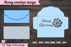 Birthday money envelope SVG for cash gifts, Papercut Gift Product Image 3