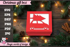 Christmas Gift Box SVG, Christmas Square Treat Box Product Image 4