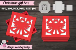 Christmas Gift Box SVG, 3D Layered Gift Box Paper Cut Product Image 2