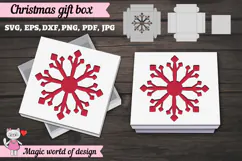 Christmas Snowflake Gift Box SVG, Snowflake Cut File, Christ Product Image 4