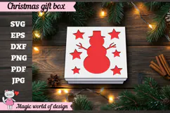 Christmas Snowman Gift Box SVG, 3D Layered Gift Box Product Image 5