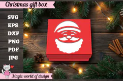 Santa Claus Gift Box SVG, 3D Layered Gift Box Product Image 5