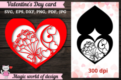 Valentine's Heart card SVG,Paper Cut Card SVG Product Image 2