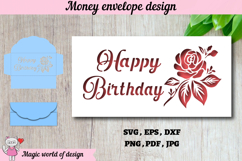 Unique Rose Birthday Money Holder Envelope svg Product Image 2
