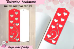 Valentine bookmark svg, papercut designs svg Product Image 1